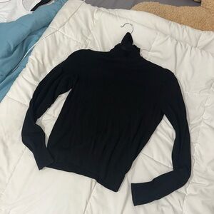 H&M Black Cowl Neck Sweater with Fitted Silhouette